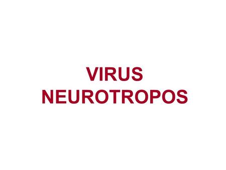 VIRUS NEUROTROPOS.