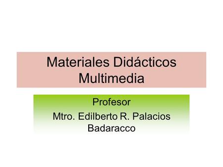 Materiales Didácticos Multimedia