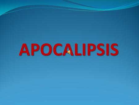 APOCALIPSIS. La información que veras se obtuvo de la NASA. El termino Fin del Mundo es incorrecto lo correcto es Evolución de Mundo.