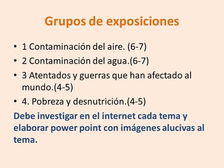 Grupos de exposiciones