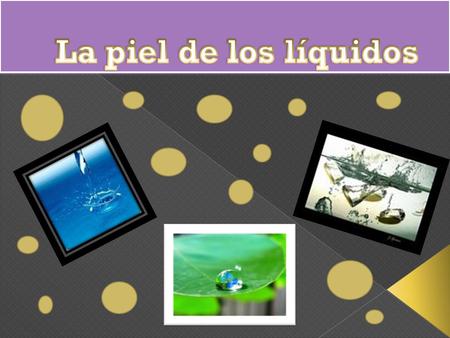 La piel de los líquidos.