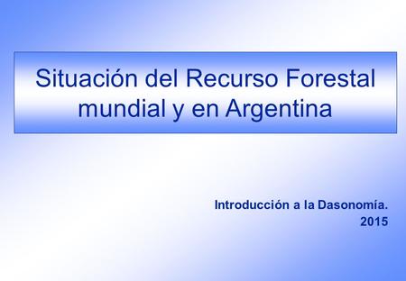 Introducción a la Dasonomía. 2015