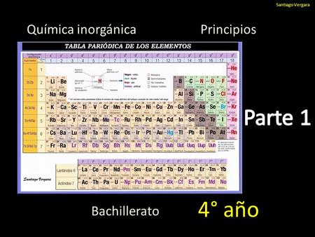 Parte 1 4° año Química inorgánica Principios Bachillerato