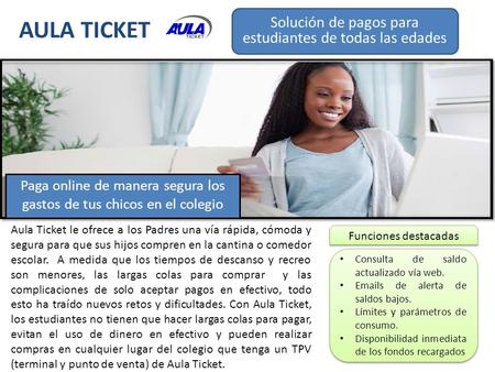 Aula Ticket Solución de pagos para estudiantes de todas las edades