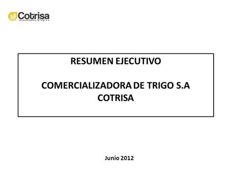 RESUMEN EJECUTIVO COMERCIALIZADORA DE TRIGO S.A COTRISA