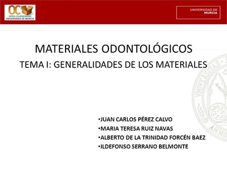MATERIALES ODONTOLÓGICOS