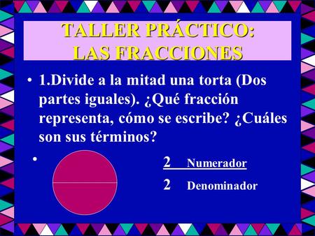 TALLER PRÁCTICO: LAS FRACCIONES