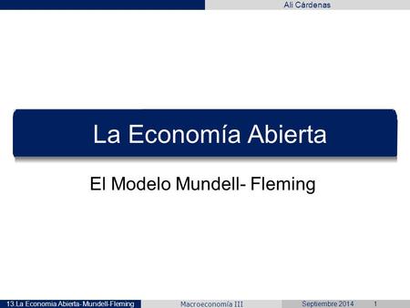 El Modelo Mundell- Fleming