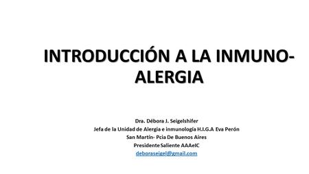 INTRODUCCIÓN A LA INMUNO-ALERGIA