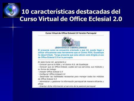 10 características destacadas del Curso Virtual de Office Eclesial 2.0.
