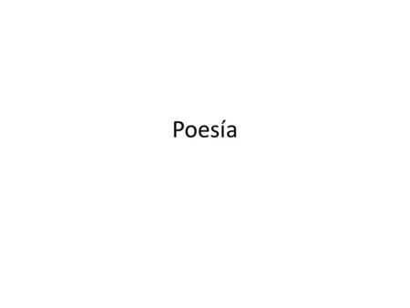 Poesía.