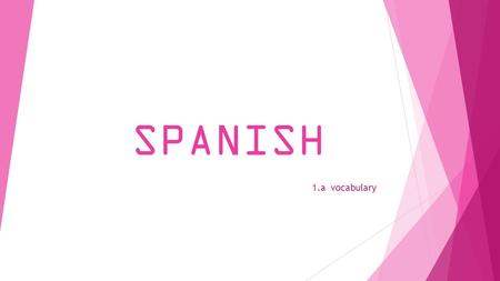 SPANISH 1.a vocabulary. El hombre man La mujer.