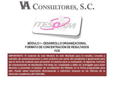 MÓDULO I – DESARROLLO ORGANIZACIONAL