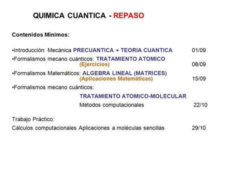 QUIMICA CUANTICA - REPASO