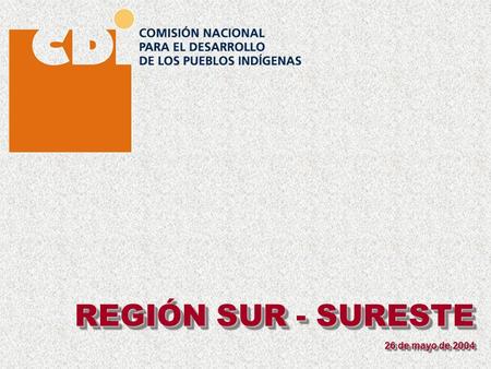 26 de mayo de 2004 REGIÓN SUR - SURESTE. CONSULTA A LOS PUEBLOS INDÍGENAS SOBRE SUS FORMAS Y ASPIRACIONES DE DESARROLLO CONSULTA A LOS PUEBLOS INDÍGENAS.