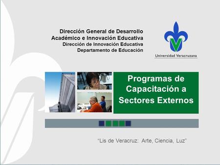 “Lis de Veracruz: Arte, Ciencia, Luz” Programas de Capacitación a Sectores Externos Dirección General de Desarrollo Académico e Innovación Educativa Dirección.