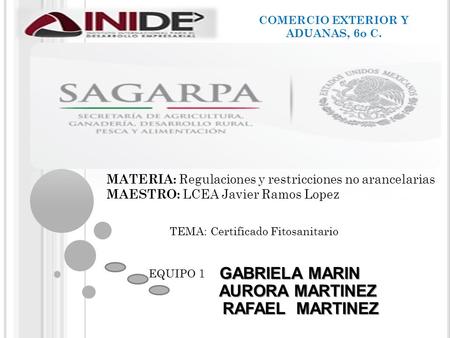 COMERCIO EXTERIOR Y ADUANAS, 6o C.