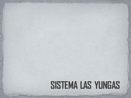 SISTEMA LAS YUNGAS.