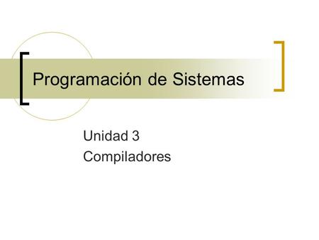 Programación de Sistemas