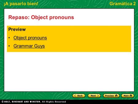 Repaso: Object pronouns