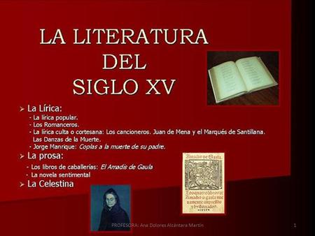 PROFESORA: Ana Dolores Alcántara Martín