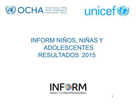 1 INFORM NIÑOS, NIÑAS Y ADOLESCENTES RESULTADOS 2015.
