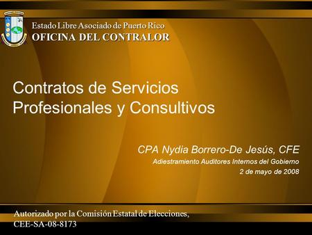 Contratos de Servicios Profesionales y Consultivos