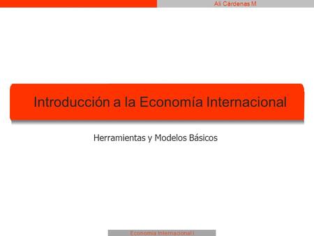 Introducción a la Economía Internacional