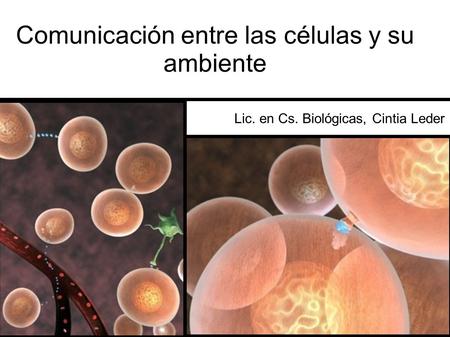 Comunicación entre las células y su ambiente