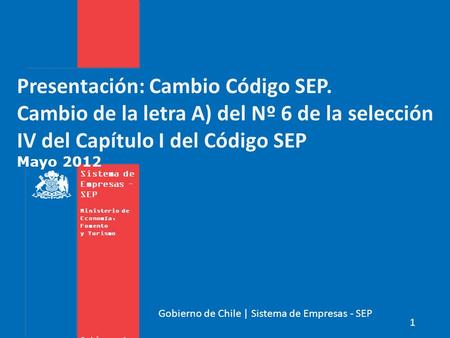 Presentación: Cambio Código SEP