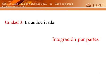 Integración por partes