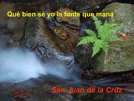 Qué bien sé yo la fonte que mana