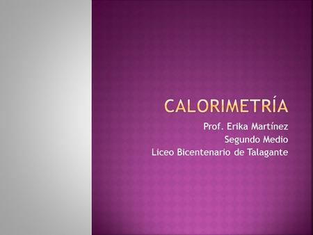 Prof. Erika Martínez Segundo Medio Liceo Bicentenario de Talagante.