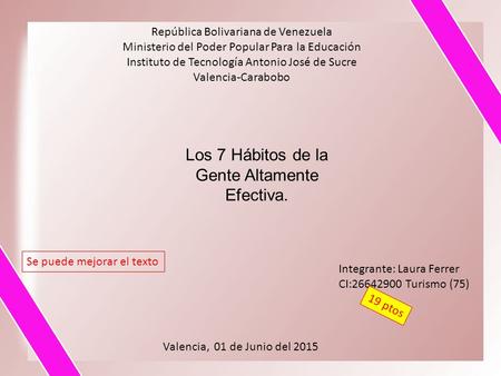 Los 7 Hábitos de la Gente Altamente Efectiva.