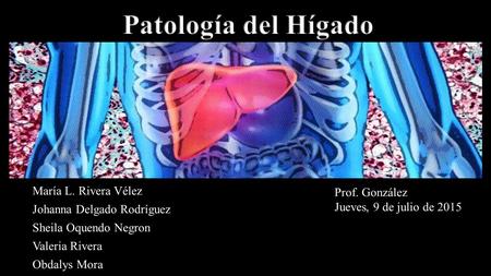 Patología del Hígado María L. Rivera Vélez Johanna Delgado Rodríguez