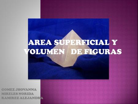 AREA SUPERFICIAL Y VOLUMEN DE FIGURAS