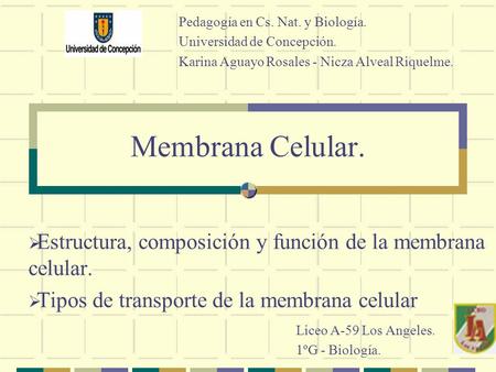 Pedagogía en Cs. Nat. y Biología.