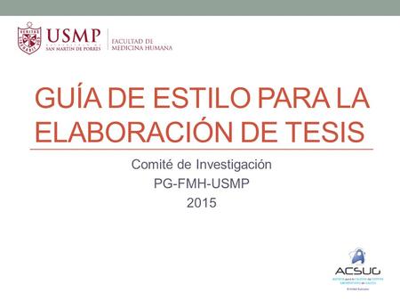 Guía de estilo para la elaboración de tesis