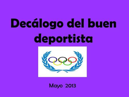 Decálogo del buen deportista