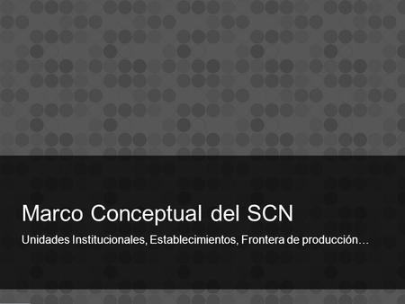 Marco Conceptual del SCN
