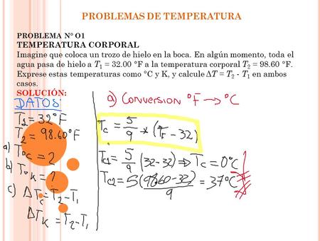 PROBLEMAS DE TEMPERATURA