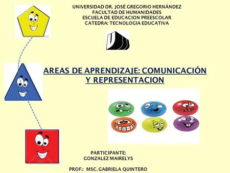 UNIVERSIDAD DR. JOSÉ GREGORIO HERNÁNDEZ FACULTAD DE HUMANIDADES ESCUELA DE EDUCACION PREESCOLAR CATEDRA: TECNOLOGIA EDUCATIVA PARTICIPANTE: GONZALEZ MAIRELYS.