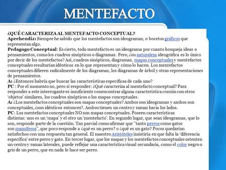 MENTEFACTO ¿QUÉ CARACTERIZA AL MENTEFACTO CONCEPTUAL?