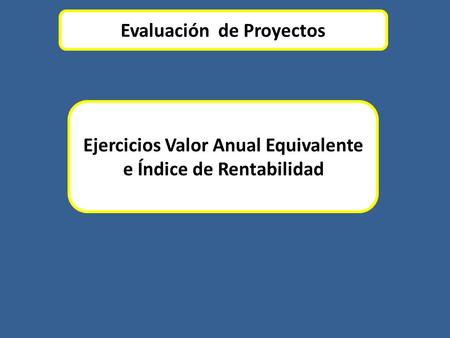 Evaluación de Proyectos
