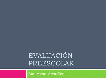 EVALUACIÓN PREESCOLAR