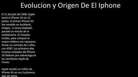 Evolucion y Origen De El Iphone