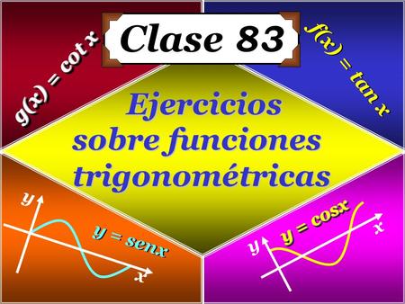 Clase 83 Ejercicios sobre funciones trigonométricas f(x) = tan x