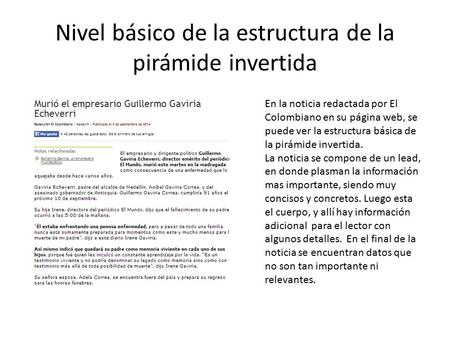 Nivel básico de la estructura de la pirámide invertida
