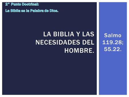 La Biblia y las necesidades del hombre.