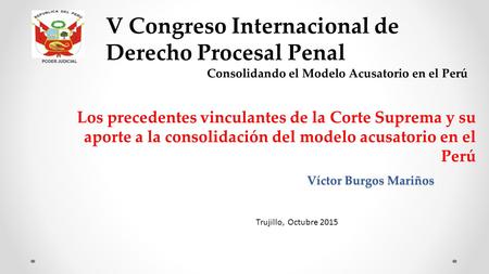 V Congreso Internacional de Derecho Procesal Penal